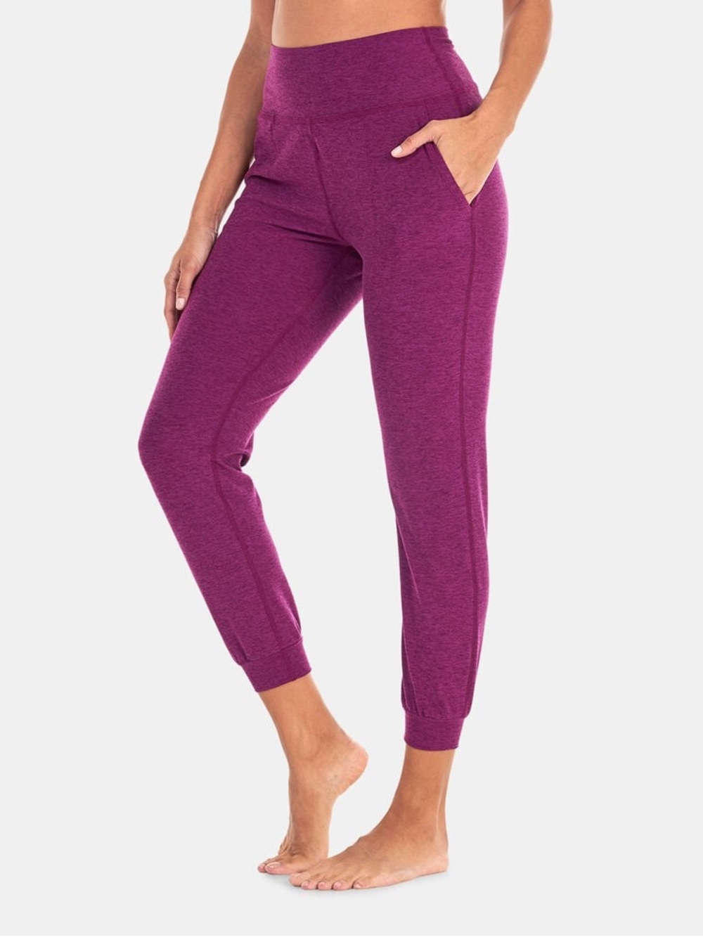 Beyond Yoga Spacedye Midi Joggers in purple high waist leggings size large EUC